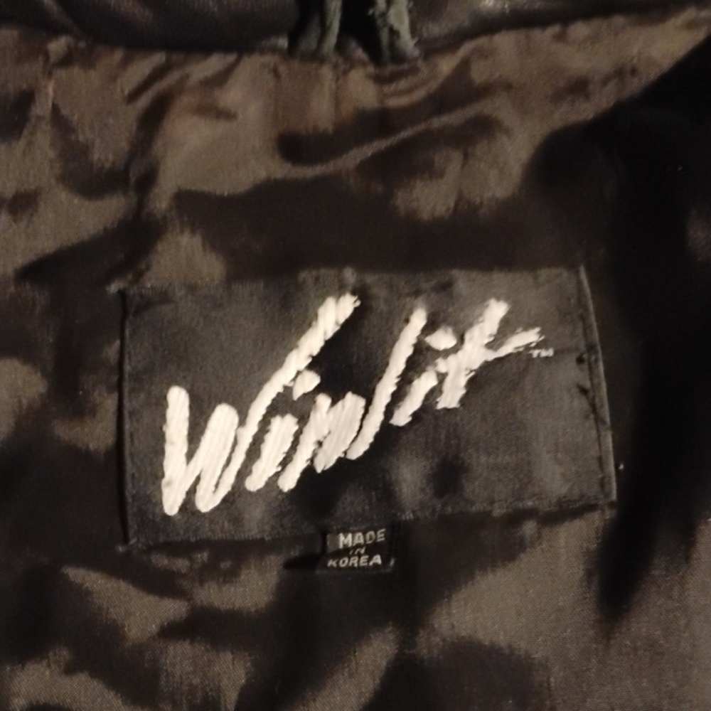 Used But In Gt Candy 100% Black Leather Trench Coat,No Years Winlit Black Jacket
